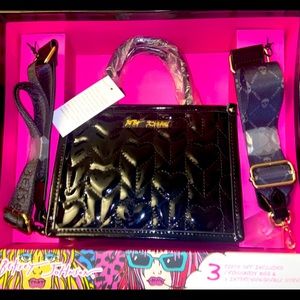 Betsey Johnson  Heart Multi 3pc Gift Set Mini Satchel